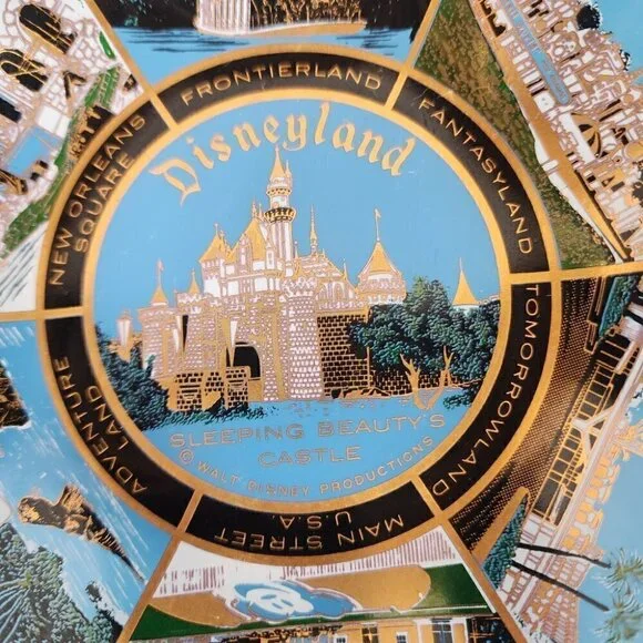 Vintage Disneyland Souvenir Fluted Candy Dish Sleeping Beauty's Castle Blue - Picture 2 of 13